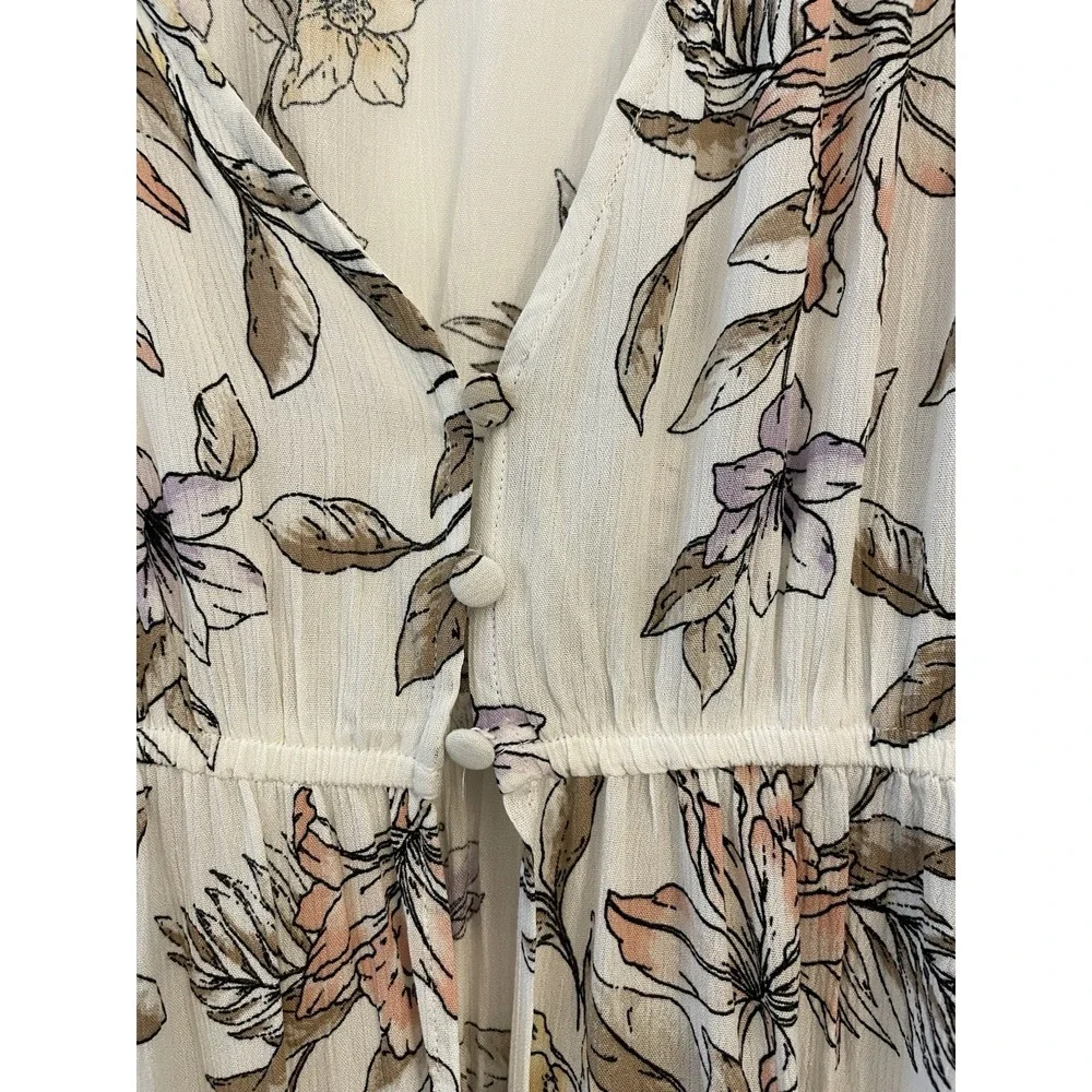 L.I.F.E Love Is For Eternity Floral Duster Beach Cover Up Size M Coastal Resort - Picture 9 of 12